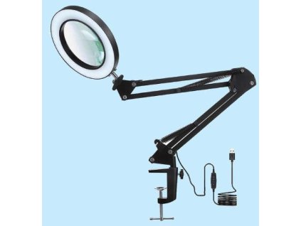 15806 stolni lupa led 805l 5 dioptrii se svorkou vestavena lampa na usb