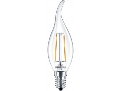 PHILIPS E14 2.3W 2700K 250lm náhrada 25W LED žárovka svíčková cira plamen