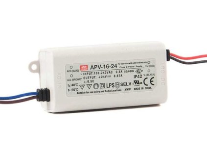 247465 zdroj led driver mean well apv 16 24 24v dc 16w