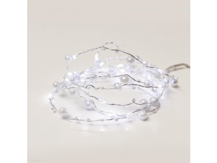 207429 aca decor led dekoracni girlanda perly studena bila barva 2xaa 200 cm