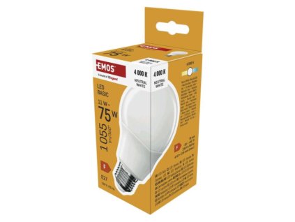 248368 led zarovka basic a60 e27 11w 75 w 1055 lm neutralni bila