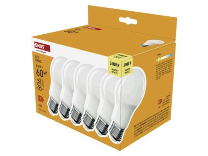 248387 led zarovka basic a60 e27 8 8 w 60 w 806 lm tepla bila