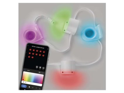 GoSmart LED bodové svítidlo - řetěz 85 cm, 4 díly, 7 W, RGBIC+CCT, stmívatelné, WiFi