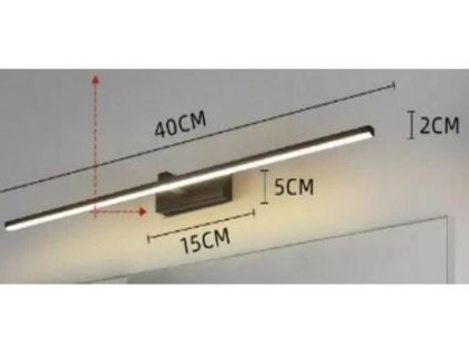 247962 led koupelnove svitidlo nad zrcadlo 40 cm cerne