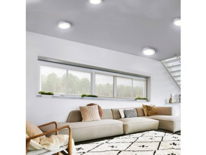 LED mini panel koupelnový 2v1, 3CCT, podhledový/přisazený, 24W, 2040lm, IP54, stříbrná, kulatý