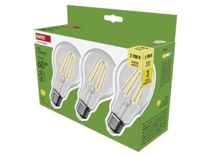 250123 led zarovka filament a60 e27 5 9 w 60 w 806 lm tepla bila