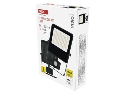 250242 led reflektor visio s pohybovym cidlem 50 w cerny neutralni bila