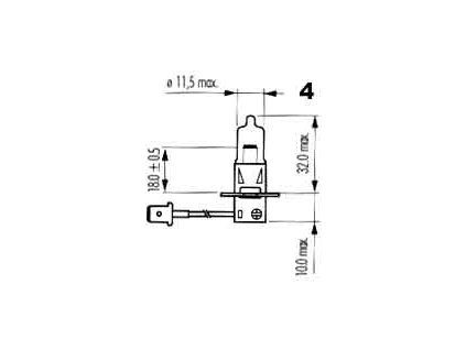 Specielní žárovka H3 80V 55W PK22s Narva