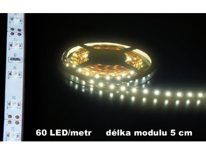 3829 led pasek 12v 300lm teple bily ip20 5m