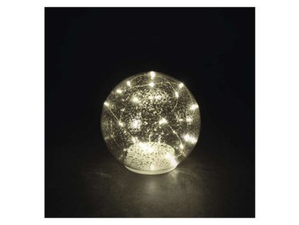 252898 led vanocni sklenena koule zlata 15 cm 3x aa vnitrni tepla bila casovac