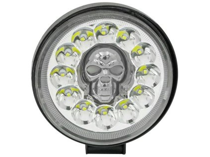 30660 pracovni svetlo led 10 30v s lebkou kruhove prumer 115mm