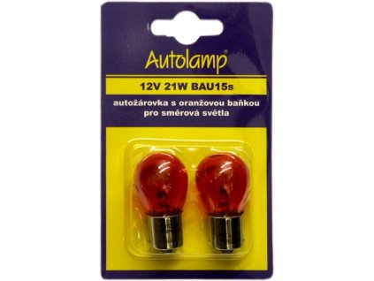 7448 zarovka autolamp 12v 21w bau15s oranzova blistr 2ks