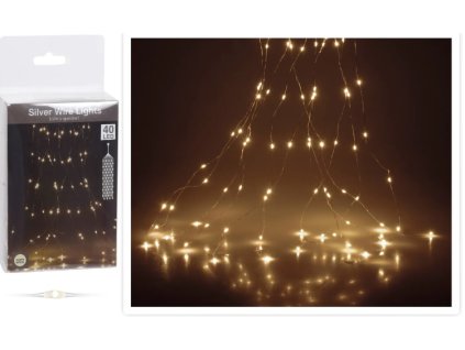 256428 led vanocni nano retez 95cm s casovacem a 8 funkci teple bila