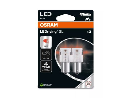 255190 led 12v p21w ba15s osram cervena blistr 2ks