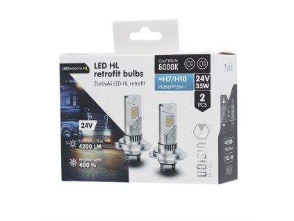 255211 2ks zarovka led h7 h18 24v 35w 4200lm vision