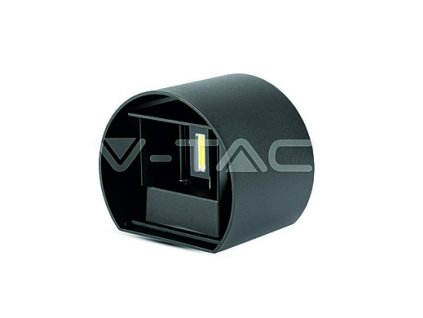 250034 led nastenne svitidlo 6w wall lamp with bridglux chip black body round ip65 3000k vt 756