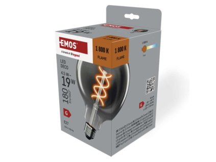 253509 led zarovka deco smoked g125 e27 4 5 w 19 w 180 lm flame