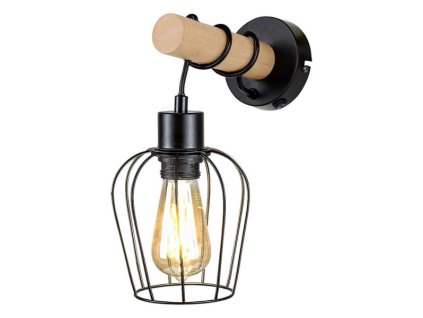 254865 nastenne svitidlo fabiano 1x40w e27 cerna svetle drevo