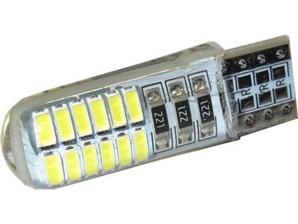254889 zarovka led t10 12v bila 24xsmd3014 silica