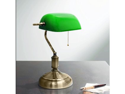 256419 prestige stolni lampa 1xe27 60w 230v mosaz zelena