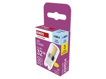 257272 led zarovka classic jc g9 2 5 w 32 w 350 lm studena bila