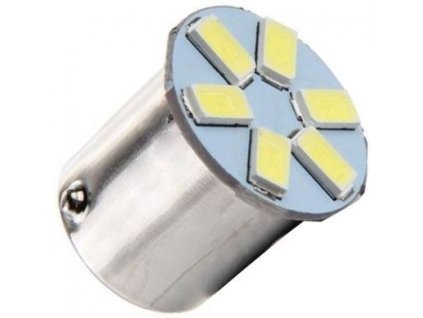 Žárovka LED Ba15S 12V/1W bílá, 6xLED5730