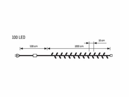 Světelný Led řetěz - 100 LED 10m teplá bílá