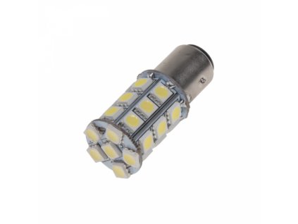 22567 led zarovka 12v s patici bay 15ddvouvlakno bila 27led 3smd