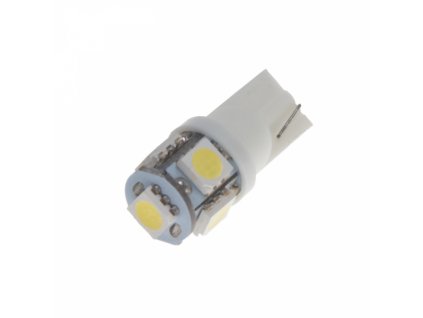 LED žárovka 12V s paticí T10 bílá 5LED/3SMD