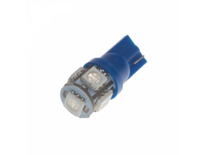 LED žárovka 12V s paticí T10 modrá 5LED/3SMD