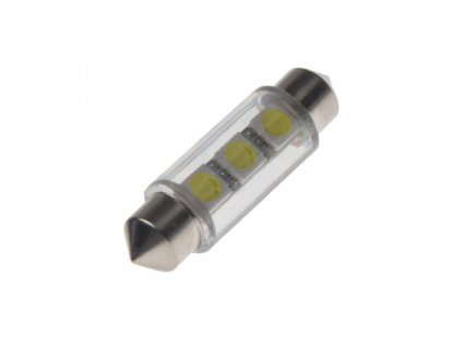 22578 led zarovka 12v s patici sufit39mm bila 3led 3smd