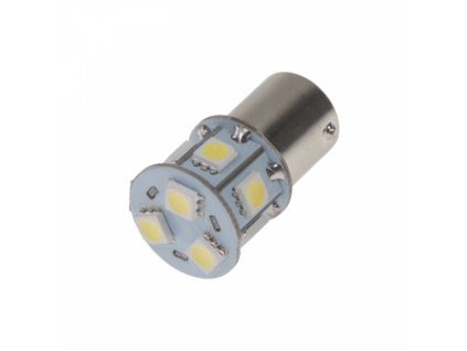 LED žárovka 12V s paticí BAU 15S bílá 9LED/3SMD