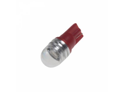 LED žárovka 12V T10 červená 1LED/3SMD s čočkou