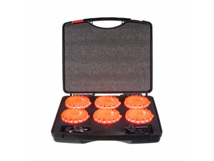 LED výstražné světlo 16LED oranžové set 6ks
