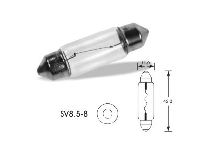 42121 zarovka 24v 10w sufit sv8 5
