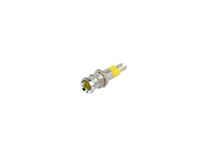 Kontrolka: LED vydutá žlutá 12÷14VDC Ø8,2mm IP67 kov ØLED: 5mm