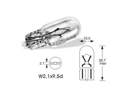 161710 12v 5w celosklo w2 1 x 9 5d cervena elta