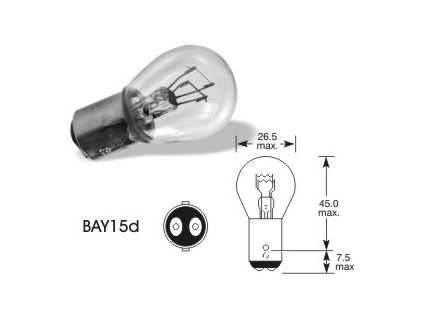 Autožárovka 12V 21/5W BaY15d, Elta