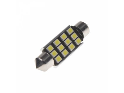 LED žárovka 12V s paticí sufit (42mm) 12LED/2835SMD s chladičem CANBUS