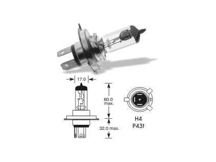 Žárovka Lucas H4 12V 60/55W P43T