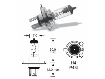 Žárovka 24V H4 75-70W - P43t Lucas