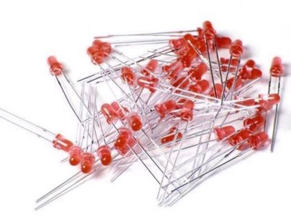 106553 led 3mm cervena difuzni baleni 100ks