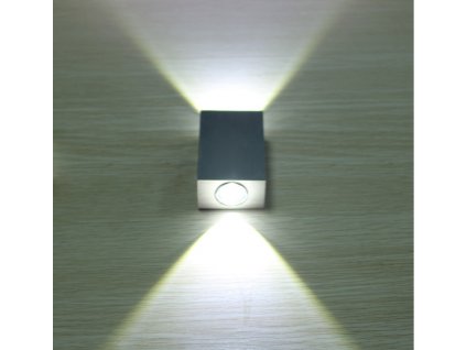 LED svítidlo nástěnné oboustraná čočka broušený hliník