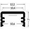 Profil pro moduly LED přisazené černá L: 2m hliník eloxované