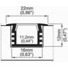 Profil pro moduly LED průhledný zapuštěné L: 2m hliník