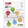 LED světelný cherry řetěz – kuličky 2,5 cm, 4 m, venkovní i vnitřní, multicolor, časovač