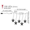 LED vánoční závěs Hvězdičky, 3x3m, studená bílá, IP44, 100 LED