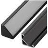 LED profil R6C černý rohový 16*16 - Profil bez krytu 2m