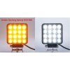 LED světlo hranaté, bílé/oranžové, 16x3W/16x1W, magnet, ECE R10