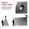 LED zahradní nástěnné svítidlo s čidlem soumraku NIKA, 12 × 12 × 20 cm, 12,8 W, teplá bílá